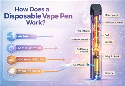 كيف يعمل قلم vape المتاح؟